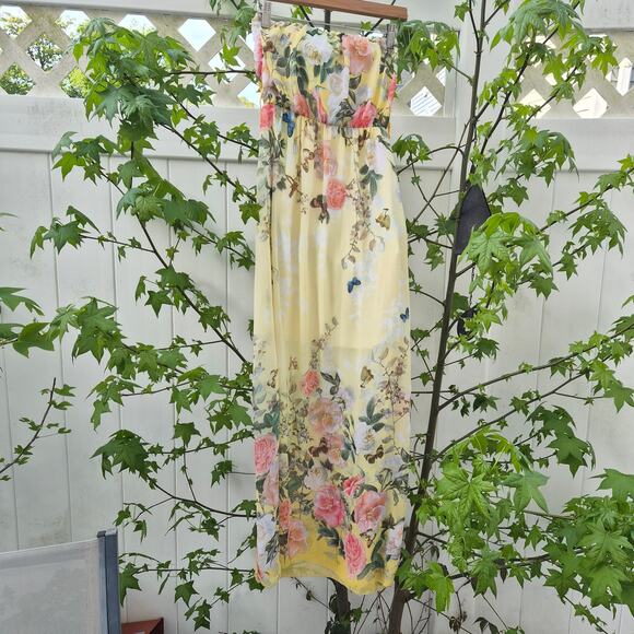 Feeling Lady Dresses & Skirts - Feeling Lady Made in Italy Strapless Floral & Butterfly Maxi Dress. Size S/M